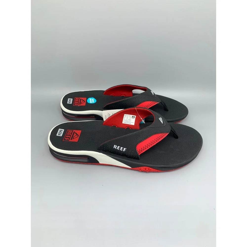 Reef Fanning Pregame Black Red Sandals CJ6403 Men's Sz 11